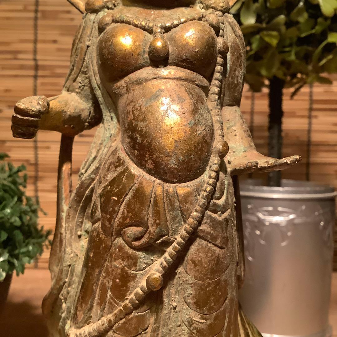 中国明・天界六道「守護尊天部神像」天部・護法善神・四天王・神将・黄銅・出土