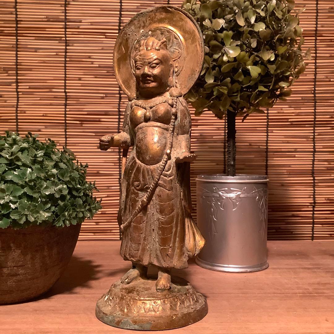 中国明・天界六道「守護尊天部神像」天部・護法善神・四天王・神将・黄銅・出土