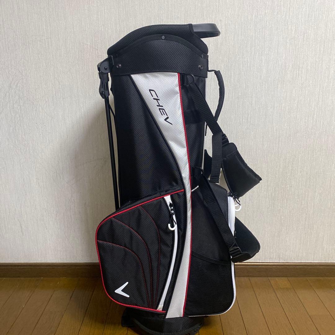 CHEV キャディバッグ 黒/白/赤