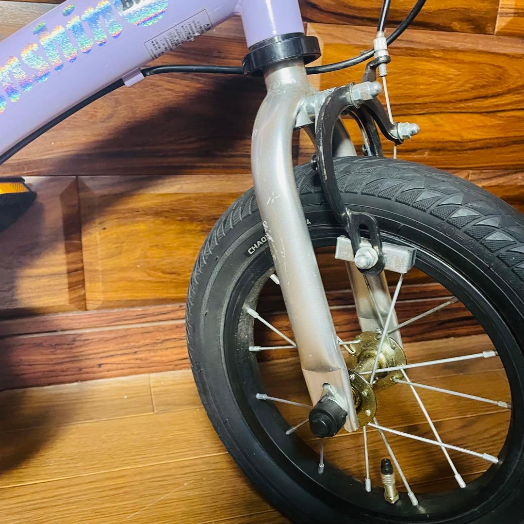 超美品 へんしんバイク2 パープル 12インチ バランスバイク 女の子 自転車