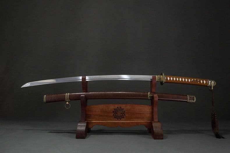 【ブラウン】98式軍刀 武具　刀装具　日本刀 模造刀 居合刀 武蔵 指揮 鋼刀