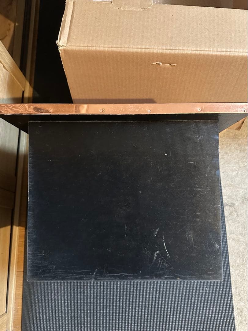 本漆 駿河塗り 炉縁、銅製 炉壇セット