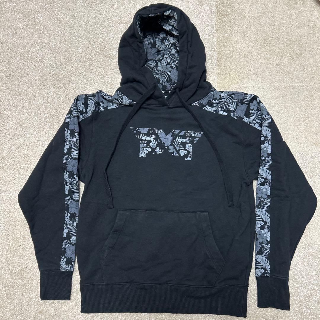 PXG パーカー　ブラック　アロハデザイン USサイズ S