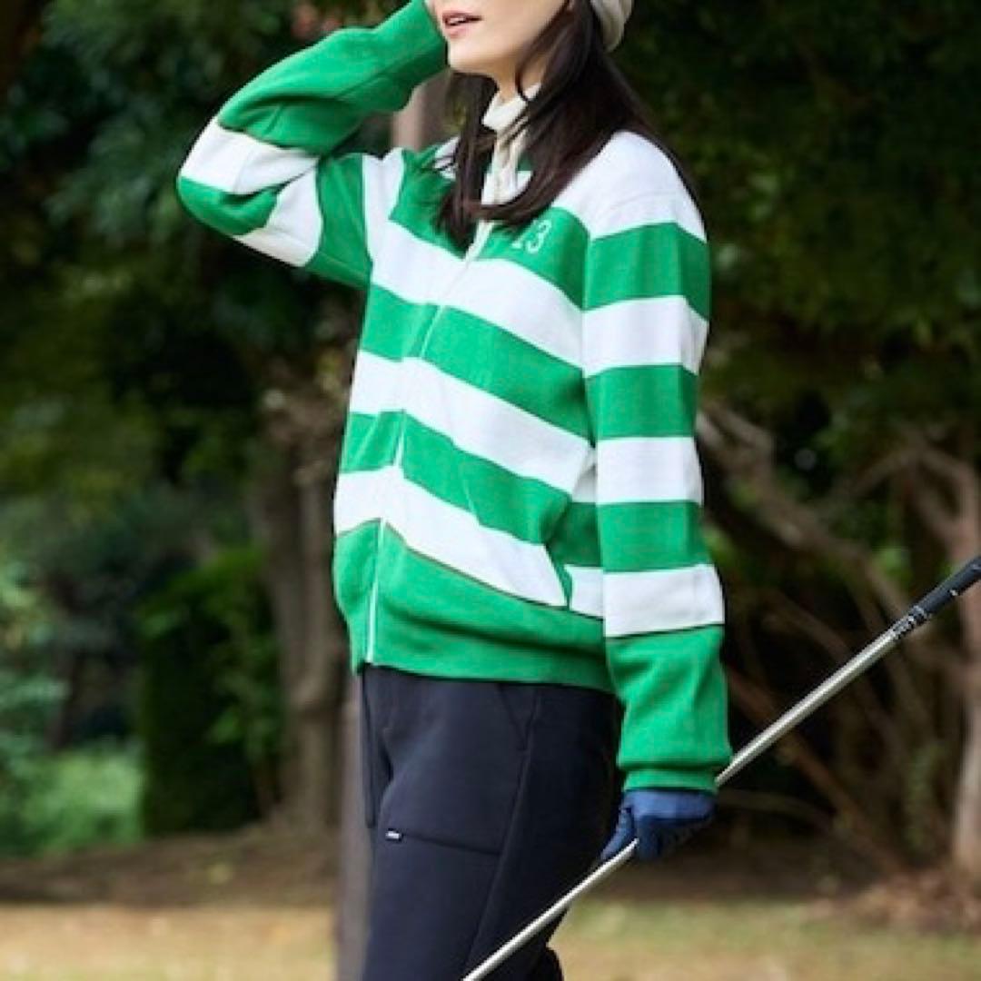 【新品未使用】23区ゴルフ M 2倍可愛い 映えカワ リバーシブルニットブルゾン