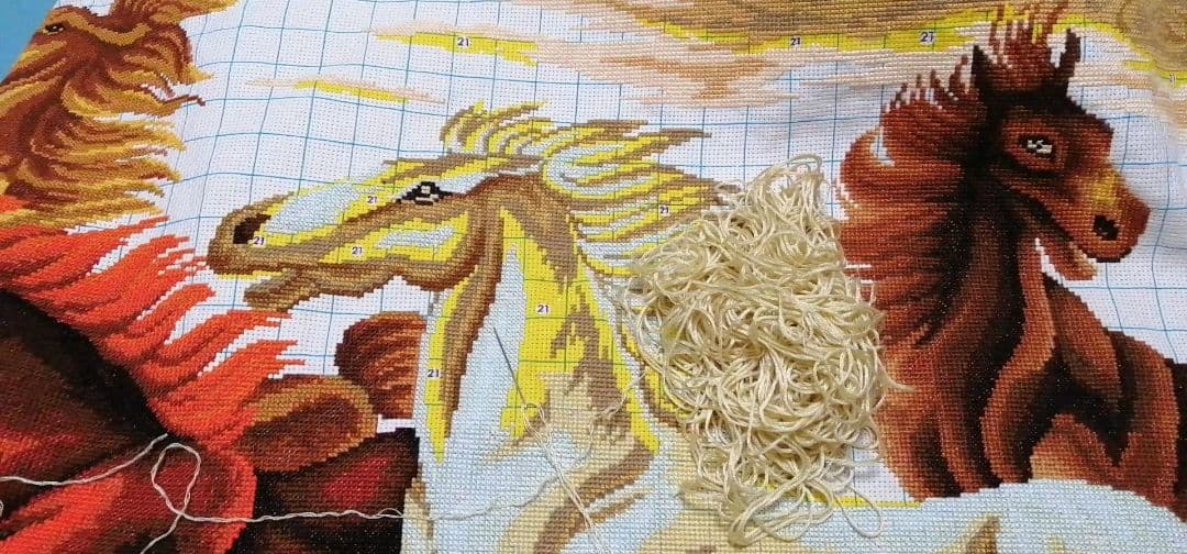 刺繡 完成品 中国美術  古画中国画　美術画　中国古画  古美術  八駿圖