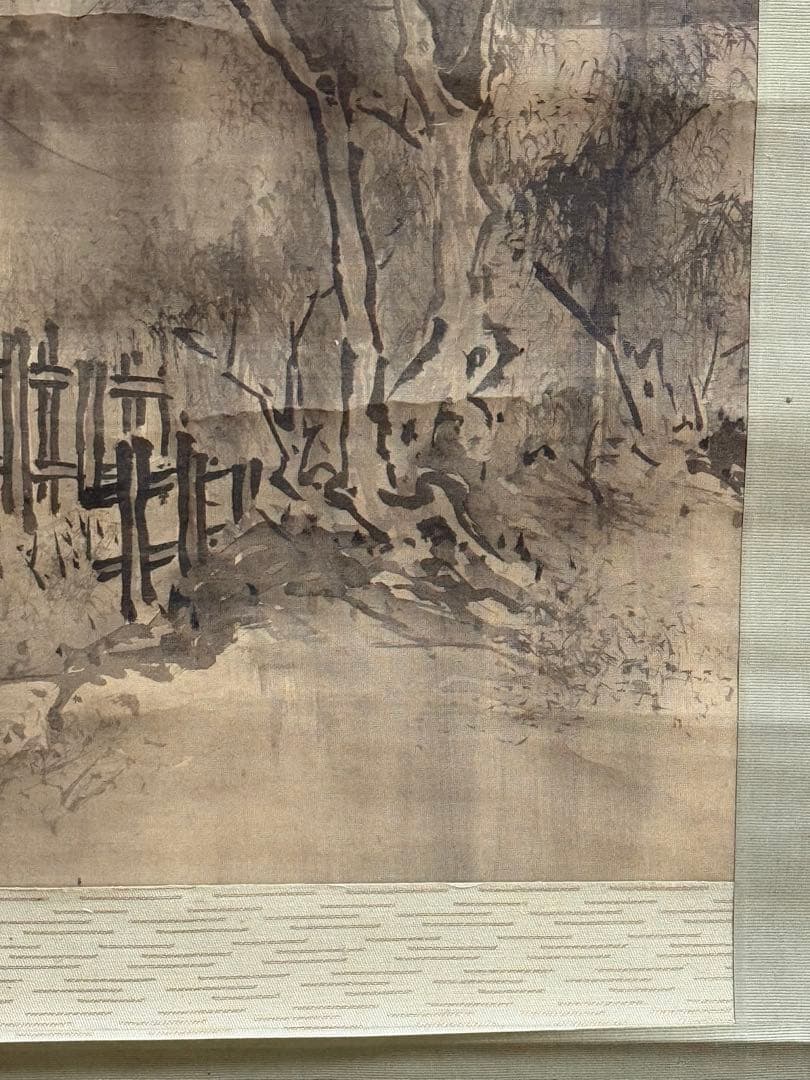 谷文晁筆　冨士牧狩之図　絹本肉筆　河和田村高倉氏蔵品　共箱　送料込み250824