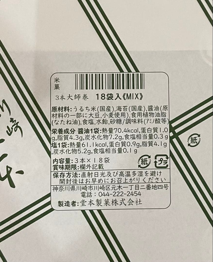 しげぞうです。川崎名産大師巻おまとめ