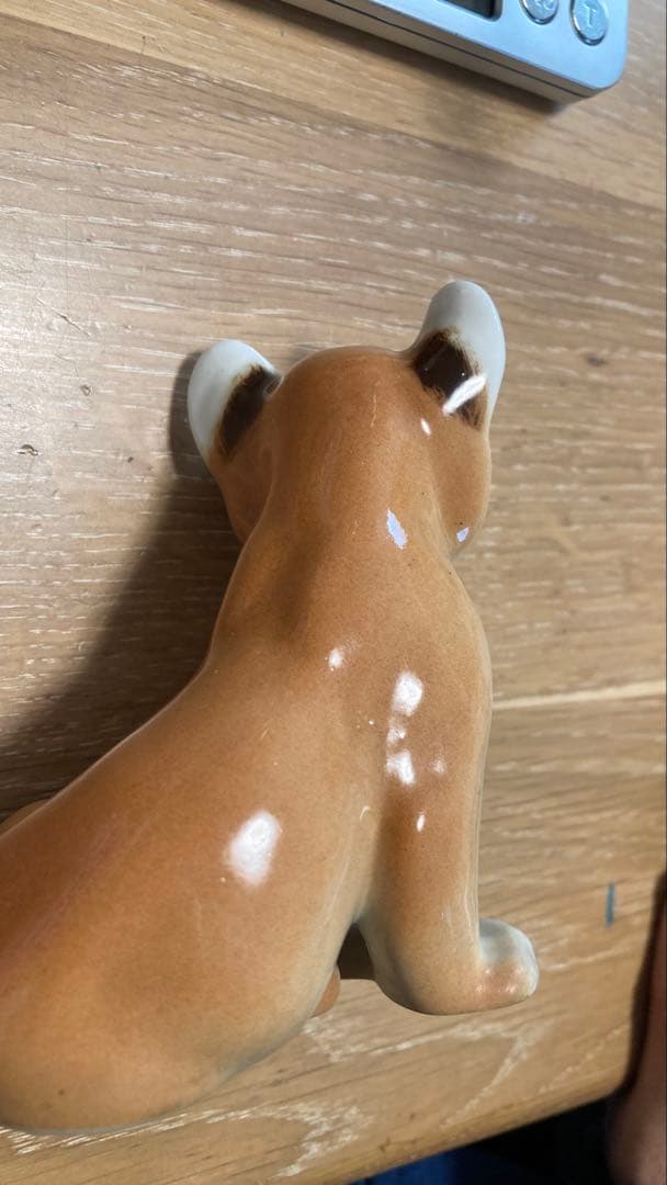 希少　ロモノーソフ　陶器製ヒョウと子ライオンフィギュアセット