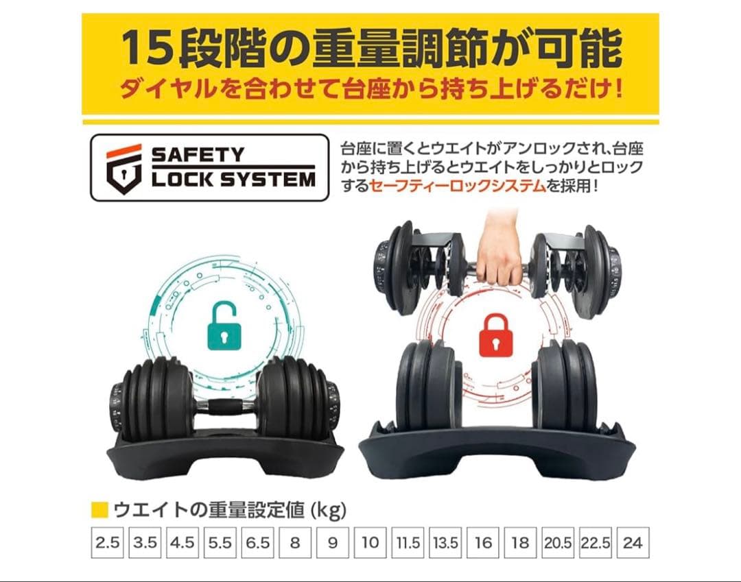 アジャスタブルダンベル24kg単品