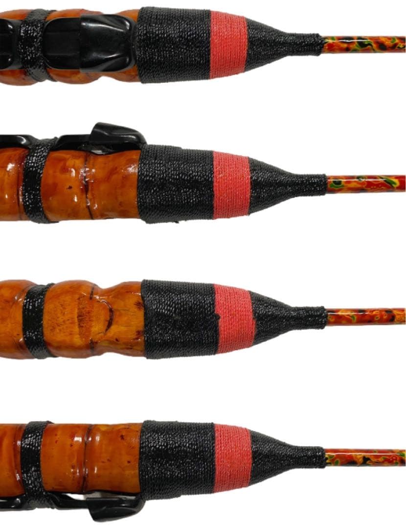 穴釣り竿 伊勢海老竿 ハンドメイド 布袋竹 テトラ ヘチ 和竿 漆塗り 研ぎ出し