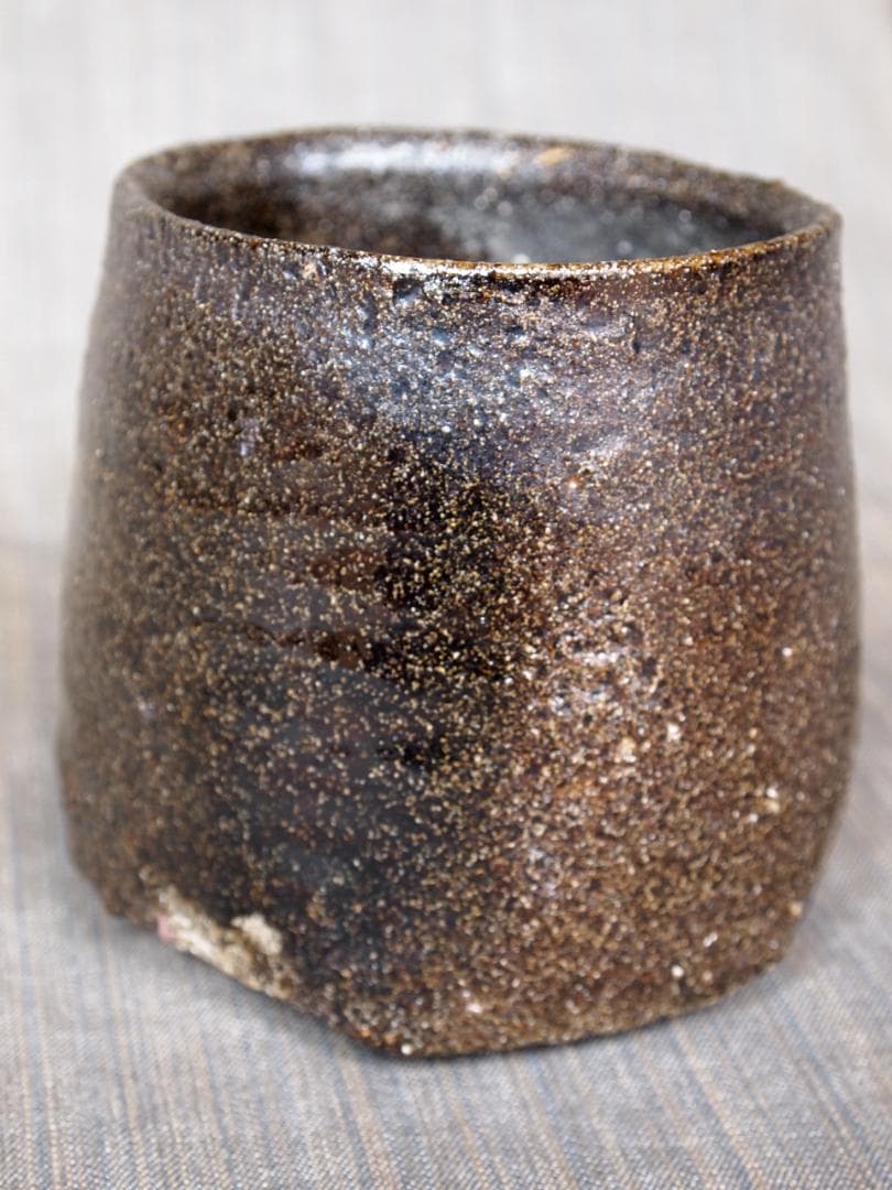 未使用★辻村塊【師＆父：辻村史朗】★引出し黒茶碗★☆共箱・共布