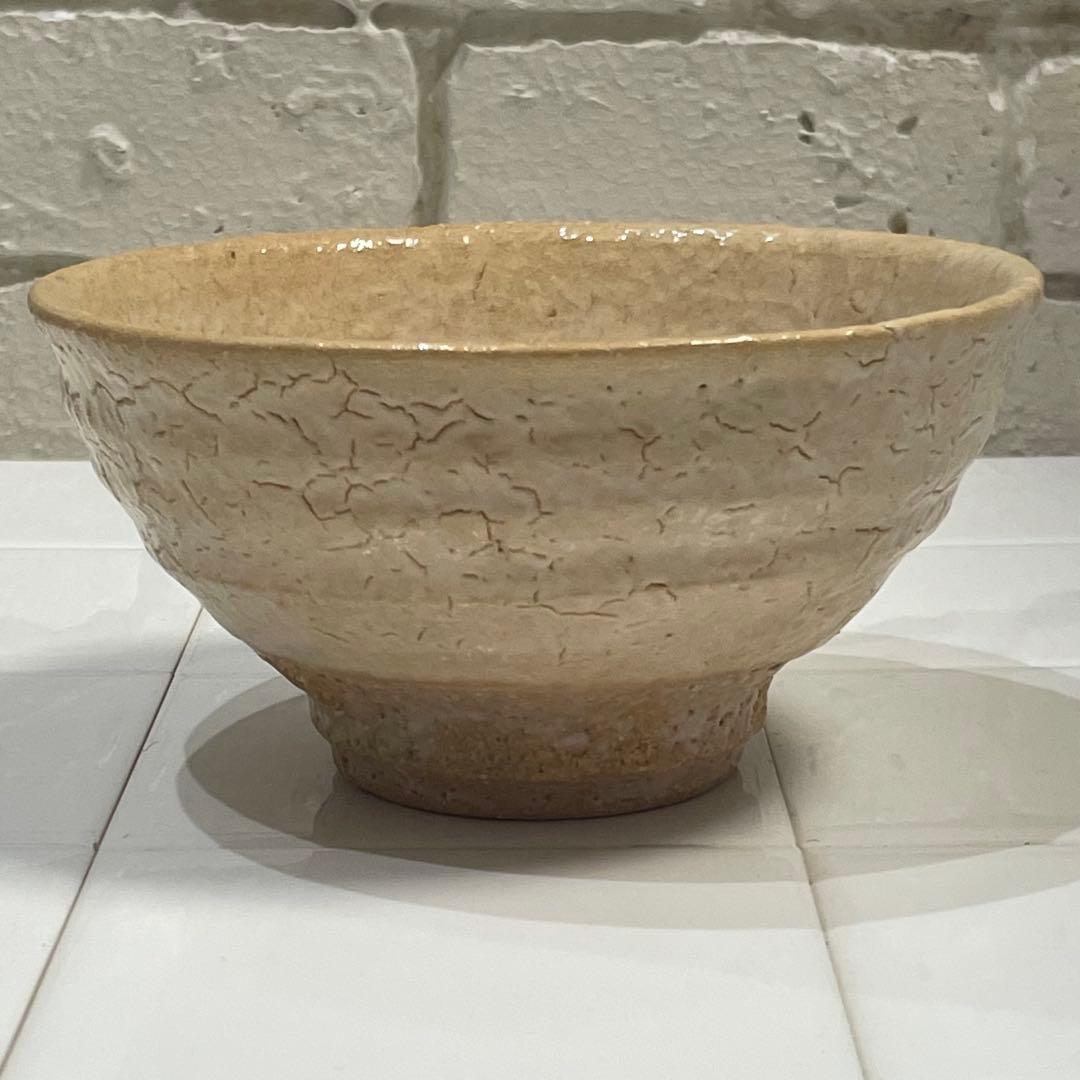 茶道具 茶碗★茶盌 萩焼★北浜山 渋谷泥詩 作★木箱、共布あり★茶わん 食器 ②