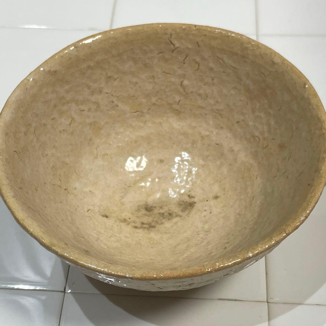茶道具 茶碗★茶盌 萩焼★北浜山 渋谷泥詩 作★木箱、共布あり★茶わん 食器 ②