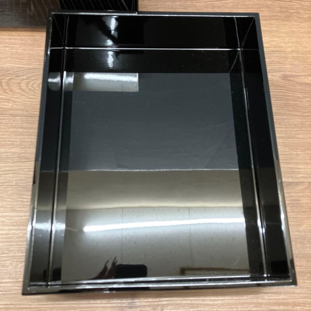 D-5 昭和レトロ 伝統工芸 会津漆器 銘撰漆器 文庫 書類入れ 木目模様