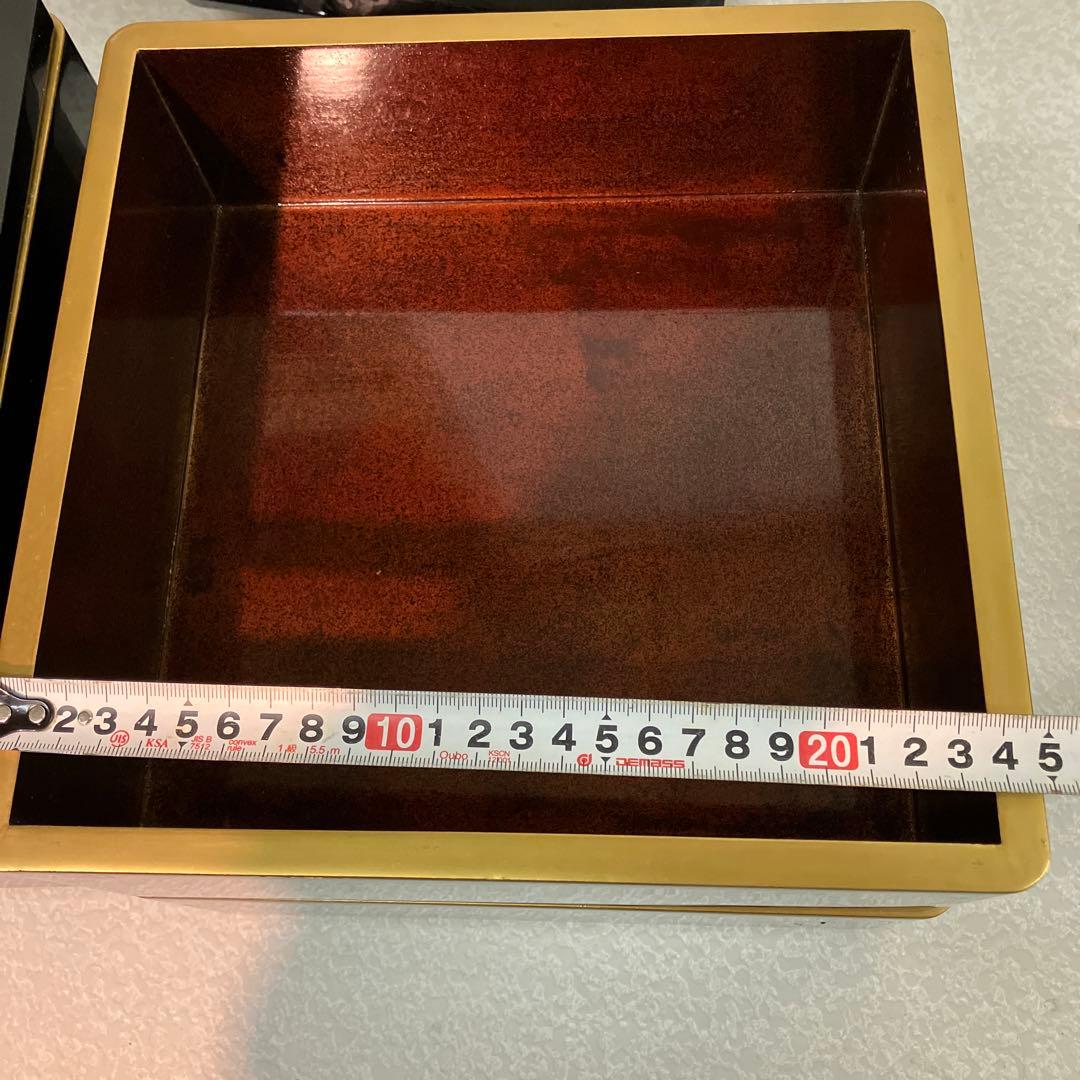 重箱　昭和レトロ　鶴亀　2段重箱　2セット　骨董品　台付