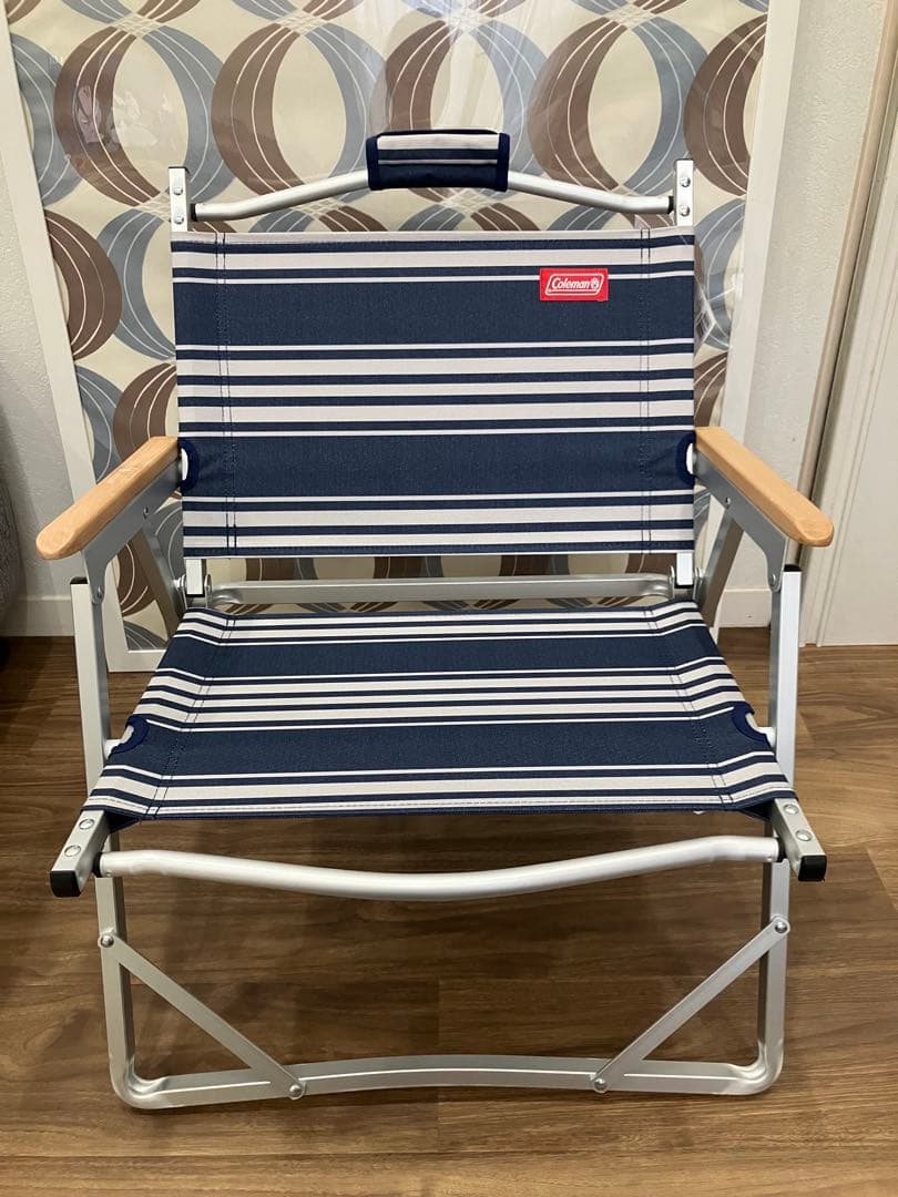 新品希少　コールマン　ファイアープレイスフォールディングチェア　ロー　ボーダー