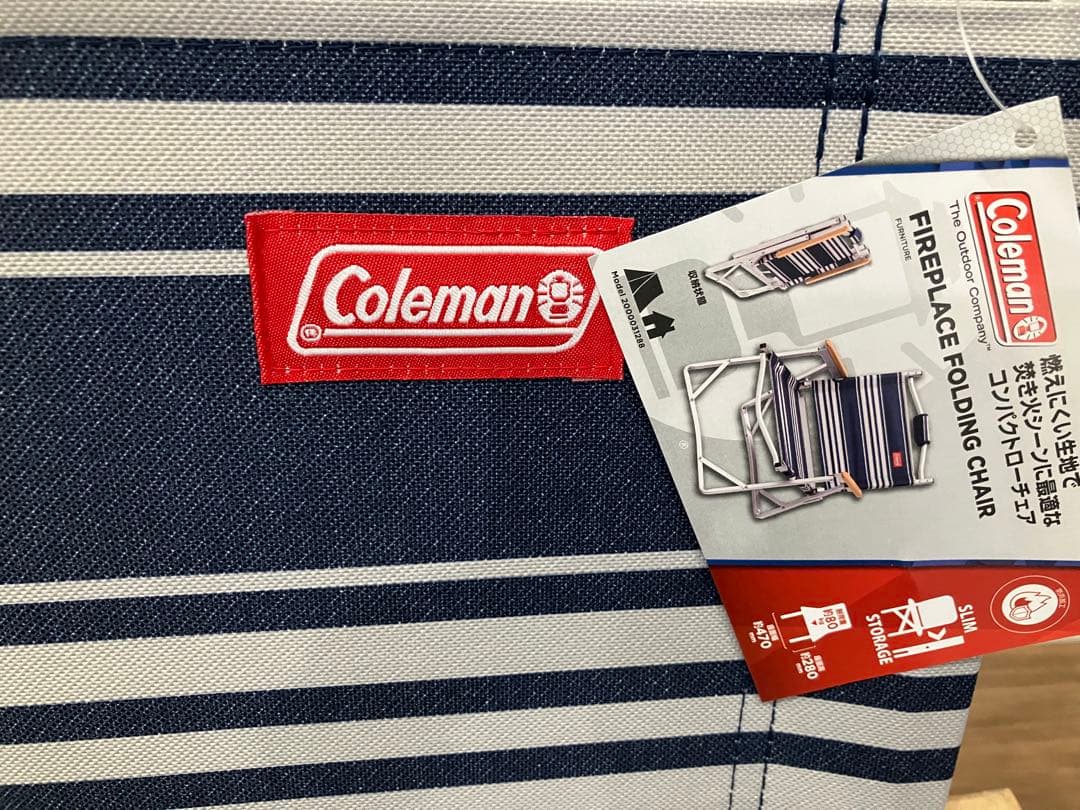 新品希少　コールマン　ファイアープレイスフォールディングチェア　ロー　ボーダー