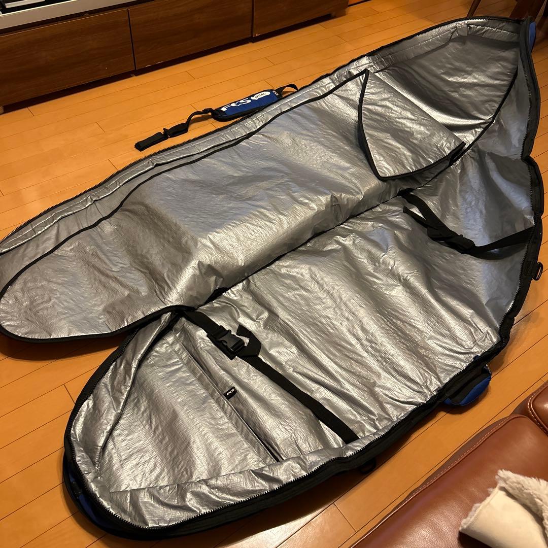 FCS サーフボードトラベルハードケース シルバー/ブルー　2枚収納可能　6.7