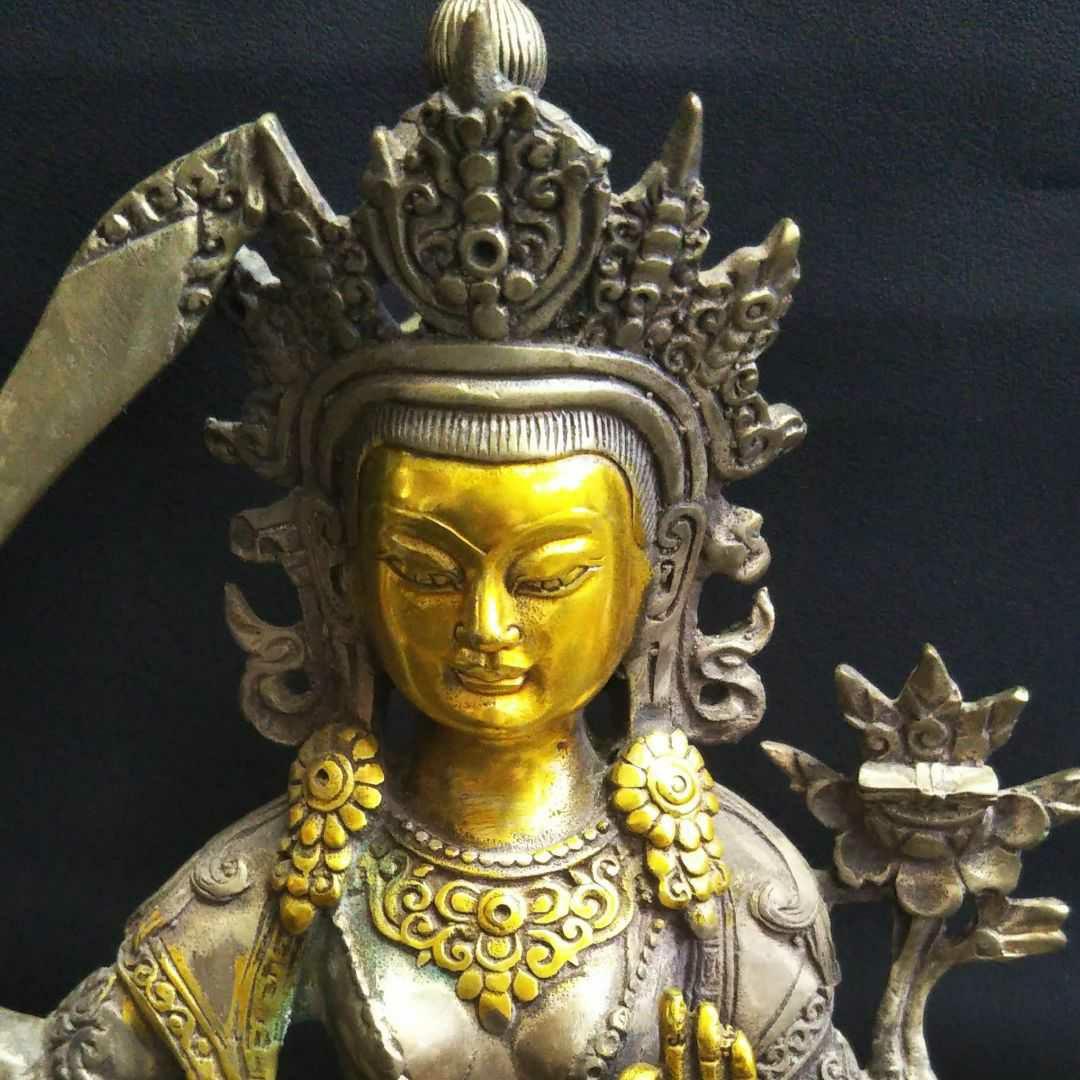 ※中国古美術/仏母座像(足銀)/チベット仏/