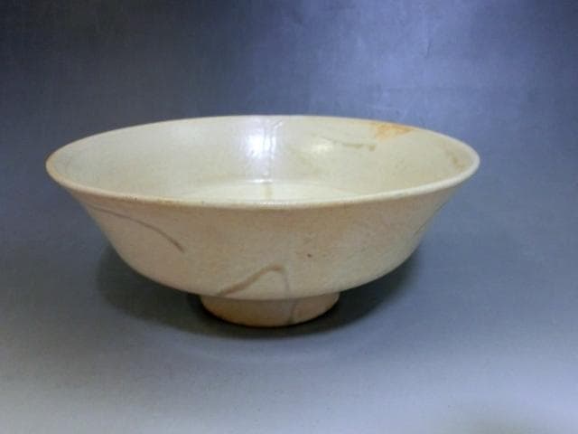 茶碗■古い鉢「渡り物写し鉢」お茶道具 黄白釉 古玩 古美術 時代物 骨董■