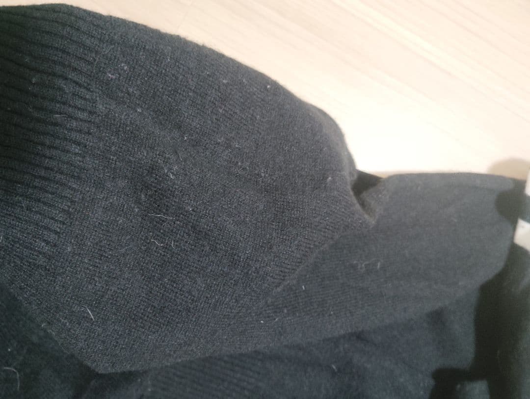 PERLIGATES 黒ネイビーセーター ストライプ袖