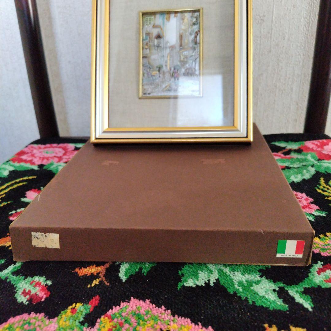 ★イタリア フィレンチェ 銀板画 銀製 925 風景画 額装