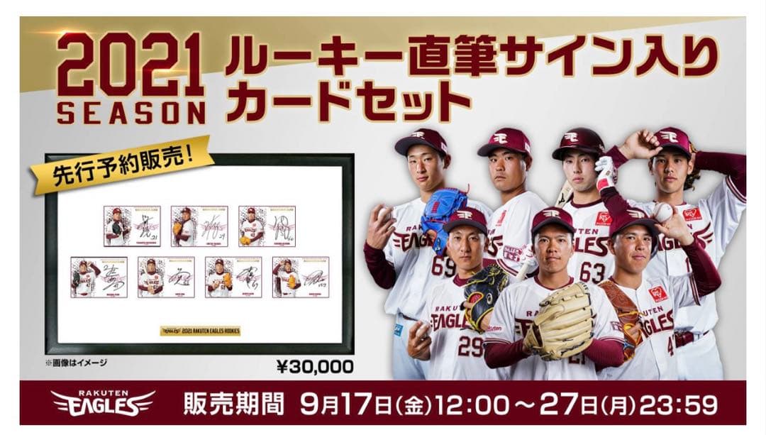 楽天イーグルス　ルーキー直筆サイン入りカード　6点　内星龍　藤井聖 etc