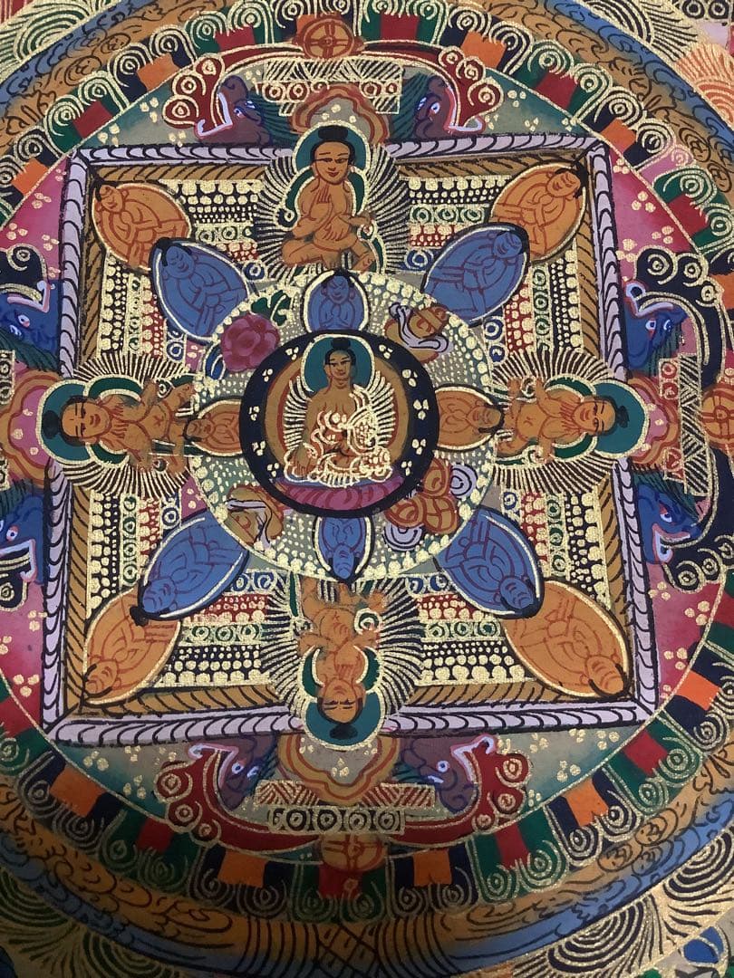 《 チベット密教　新品　1点物 》 手描き　曼荼羅　仏陀　釈迦　仏画　仏教　f2