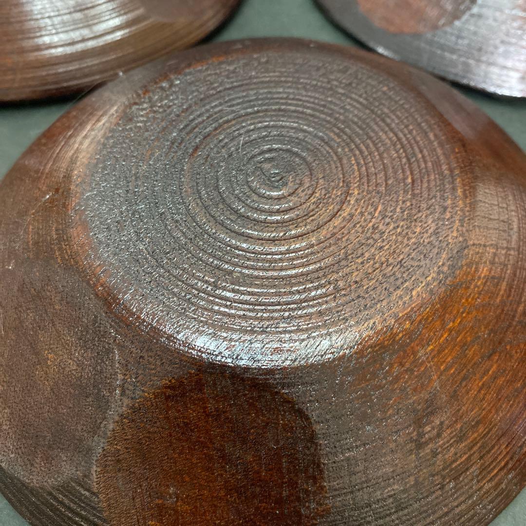 美品✨茶托 村瀬治兵衛 茶道具 本漆皿沢栗 スジ挽 ５客 箱付