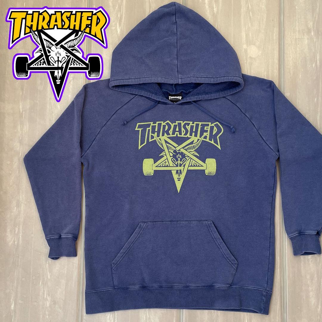 【Y2K日本企画】THRASHER スラッシャー スウェット 茄子紺 ビンテージ