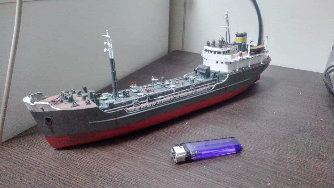 【再出品】完成品　タンカー　日新丸　貨物船　船　模型　1/130　ストラクチャー