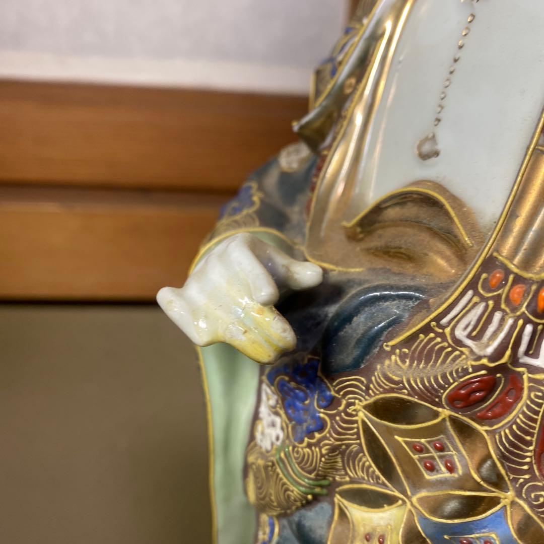 九谷焼　金蘭手観音図置物