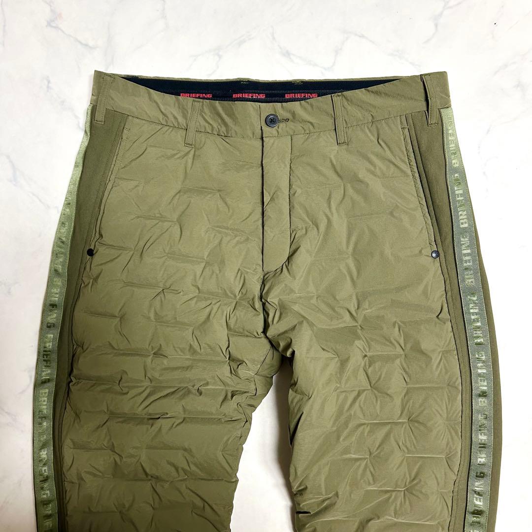 極美品／希少L✨ブリーフィング ダウン90%パンツ 24AW オリーブ極暖ゴルフ