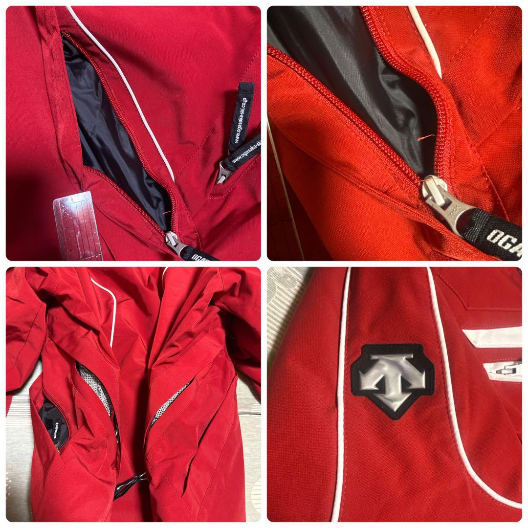 OGSAKA DESCENTE スキーウェア 上下 上着M・パンツ L 赤／黒