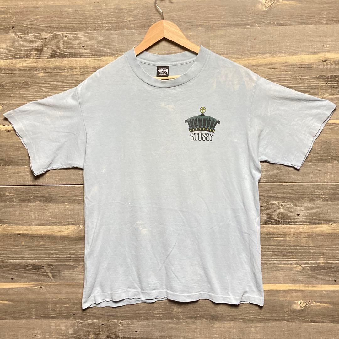 レア★80s OLD STÜSSY クラウンクロス 黒タグ ビンテージ Tシャツ