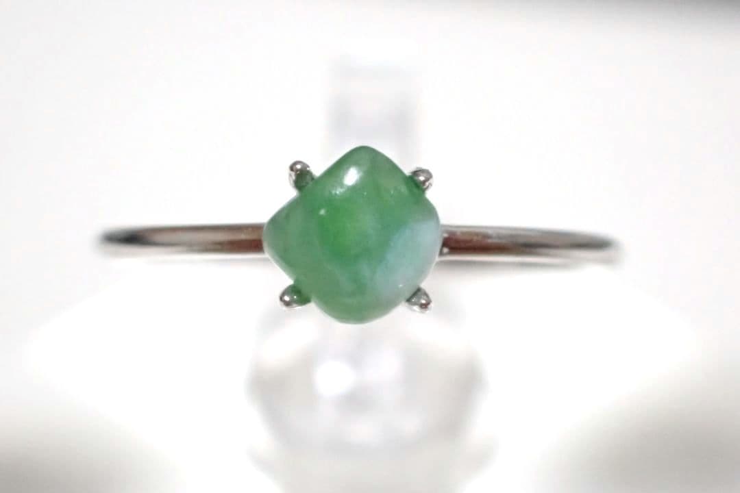 糸魚川翡翠　緑　姫川　リング　指輪　④　送料無料