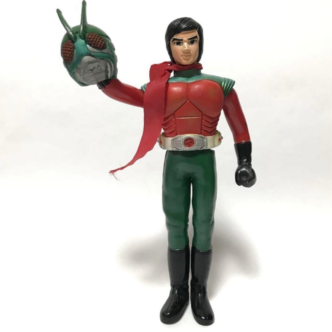 ポピー スカイライダー 面取れ ソフビ フィギュア / 昭和レトロ 仮面ライダー