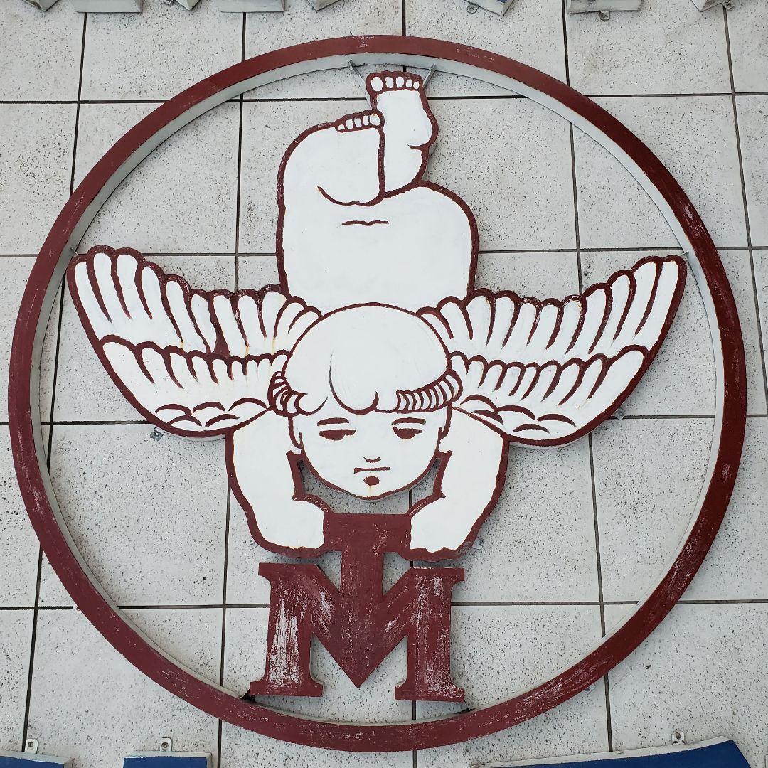 ブリキ看板　森永牛乳　昭和レトロ看板　希少