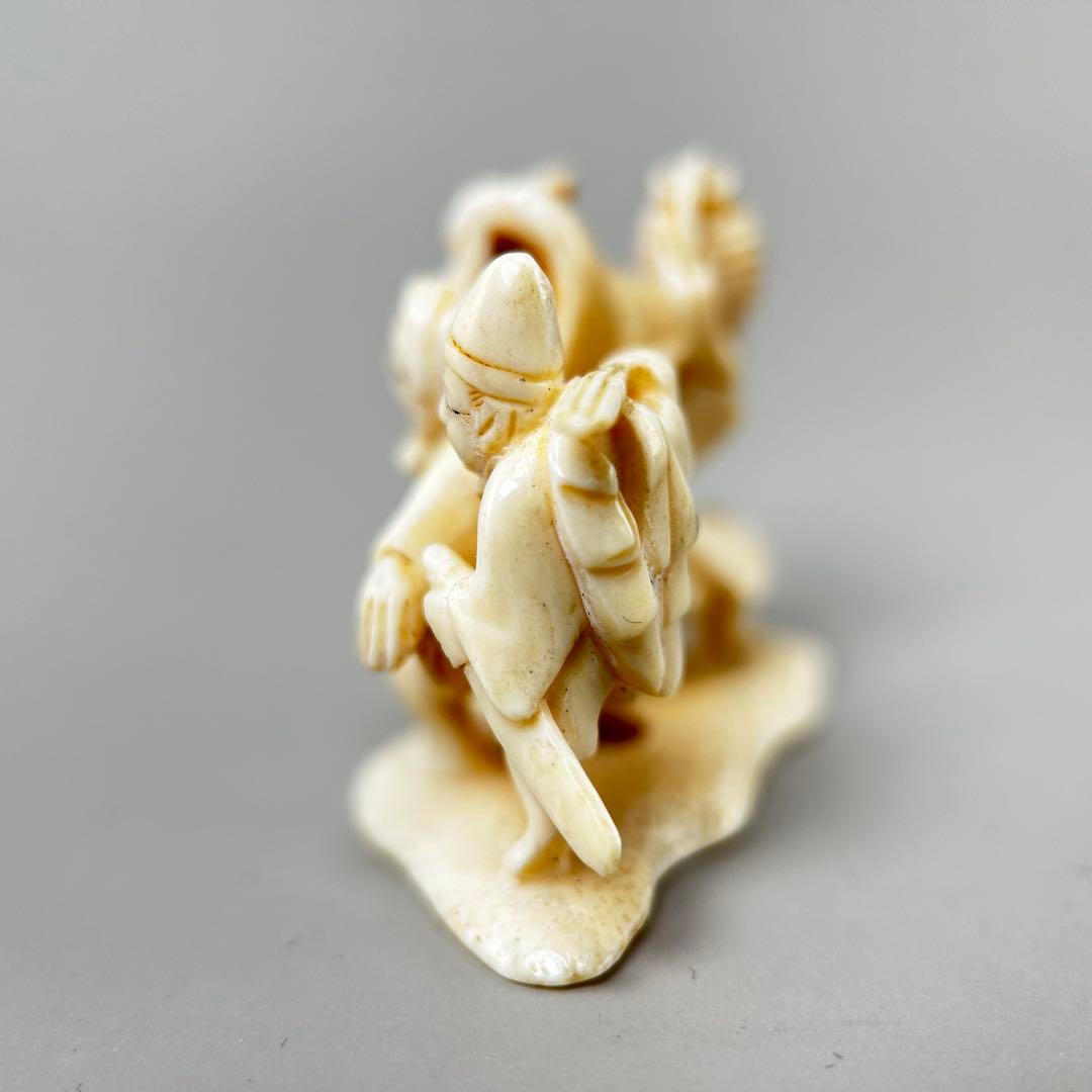 人形彫刻極上根付天然素材アンティーク骨董飾り物古美術置物細密細工