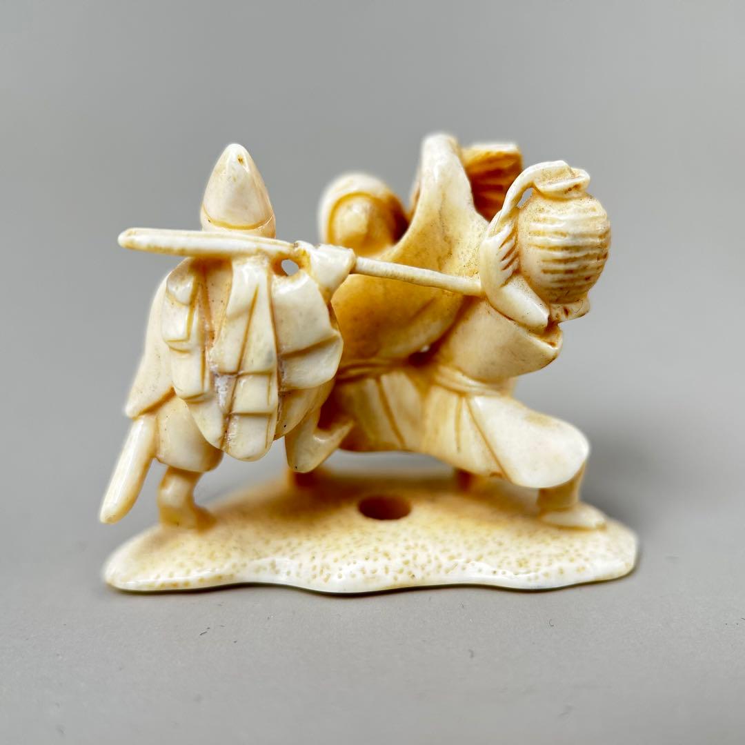 人形彫刻極上根付天然素材アンティーク骨董飾り物古美術置物細密細工