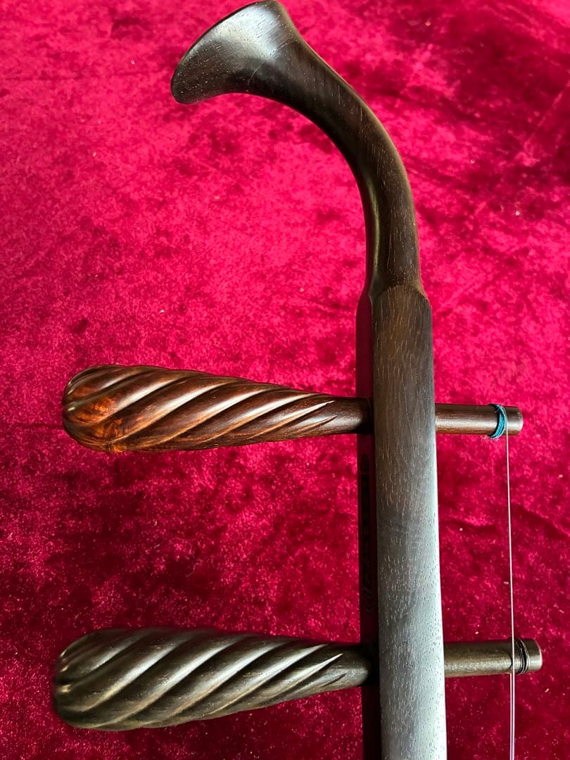 格安二胡★最上級・明清旧料・老紅木★錦蛇皮★蘇州科韻・李玉貴製作★十年保証