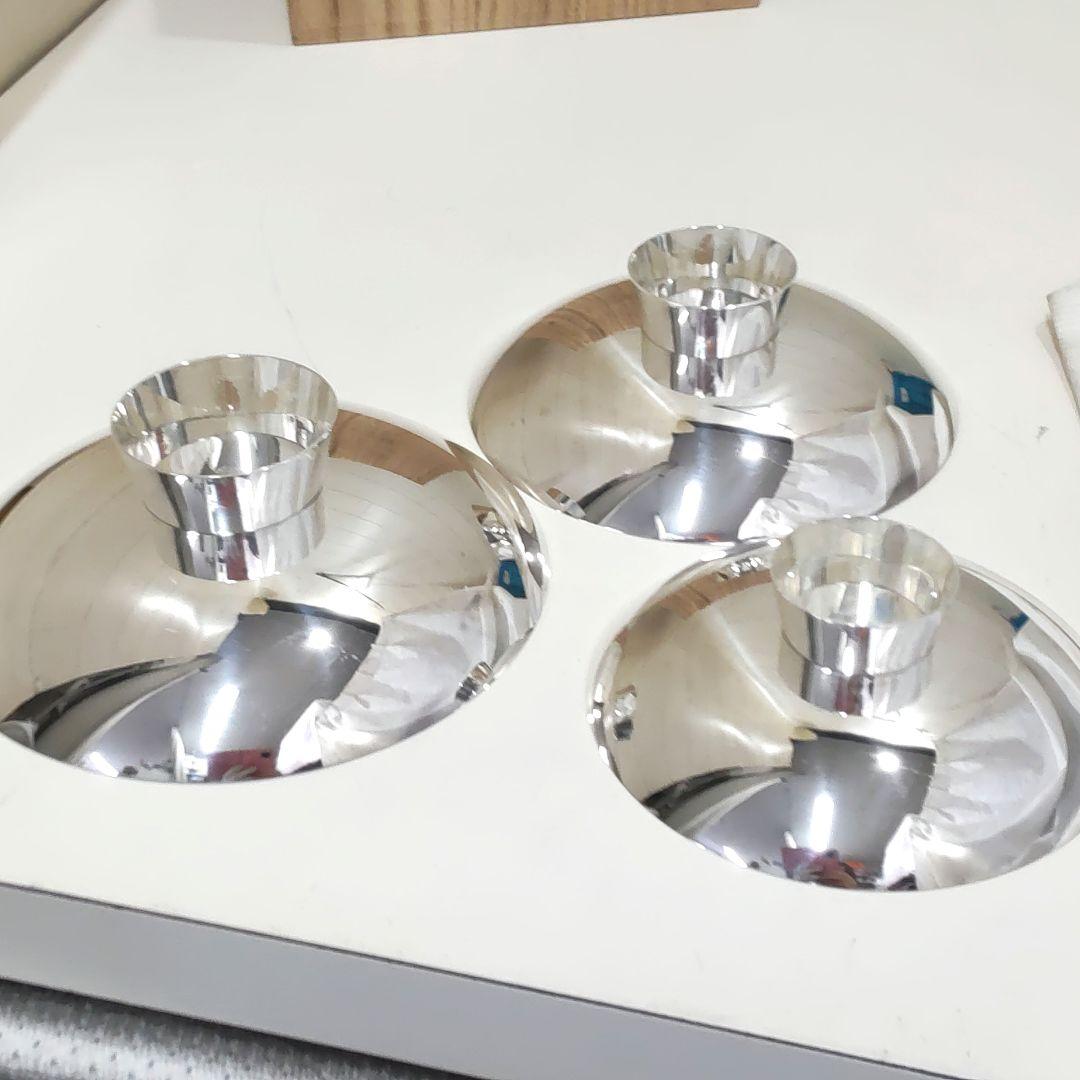 未使用　山崎謹製　純銀杯　3個　347ｇ　HJ94