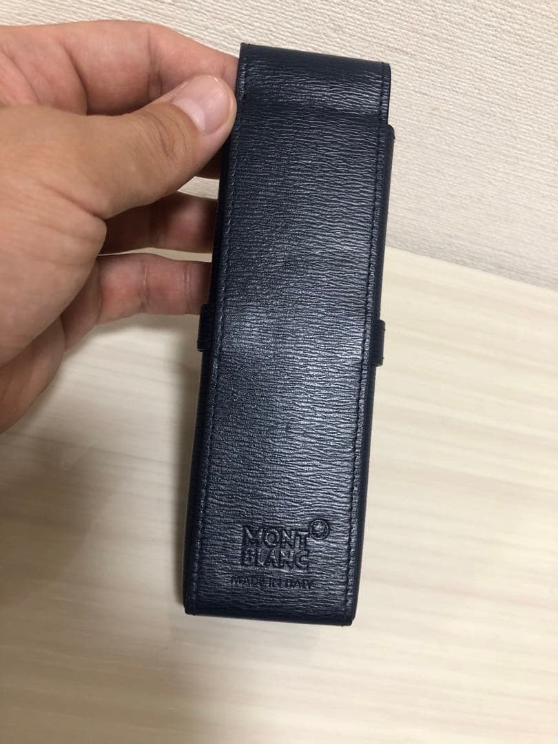 Montblanc ネイビー レザー 筆箱