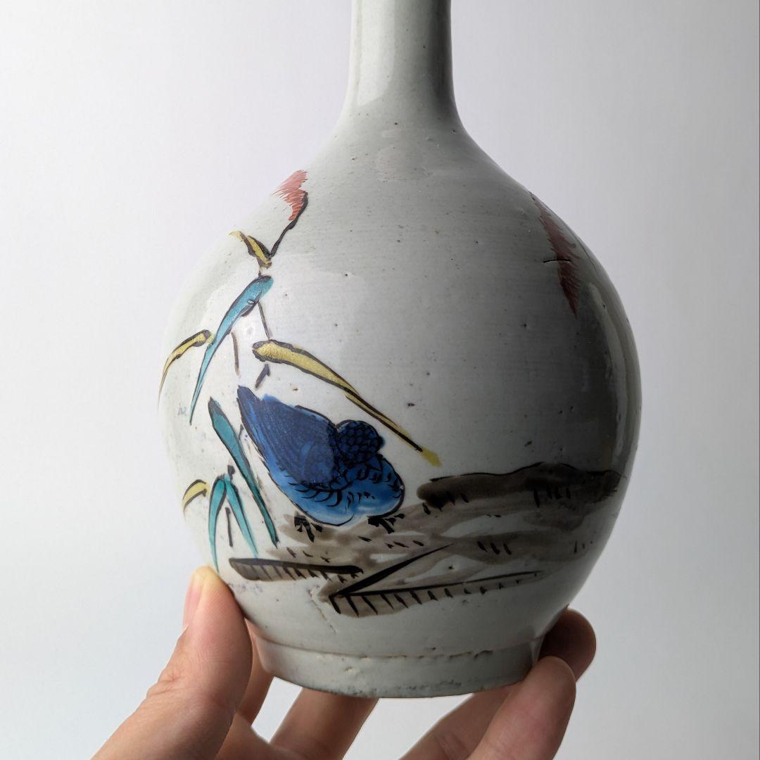 ひ*る様 古九谷 色絵 花鳥 徳利 酒器 花生 骨董 古美術 アンティーク