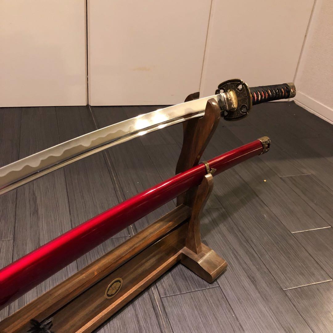 高級模造刀　居合刀　樋入刀身　合金刀身　朱拵え