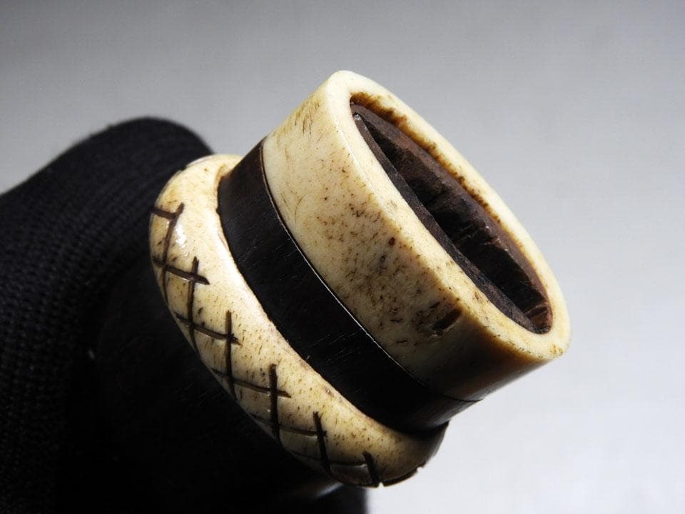 ●現状品 リメイクに 短刀拵え 合口拵 つなぎ入 黒檀 象骨素材 全長49㎝程度