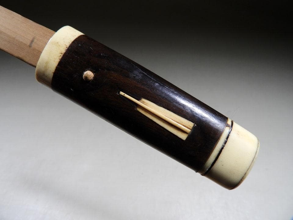 ●現状品 リメイクに 短刀拵え 合口拵 つなぎ入 黒檀 象骨素材 全長49㎝程度