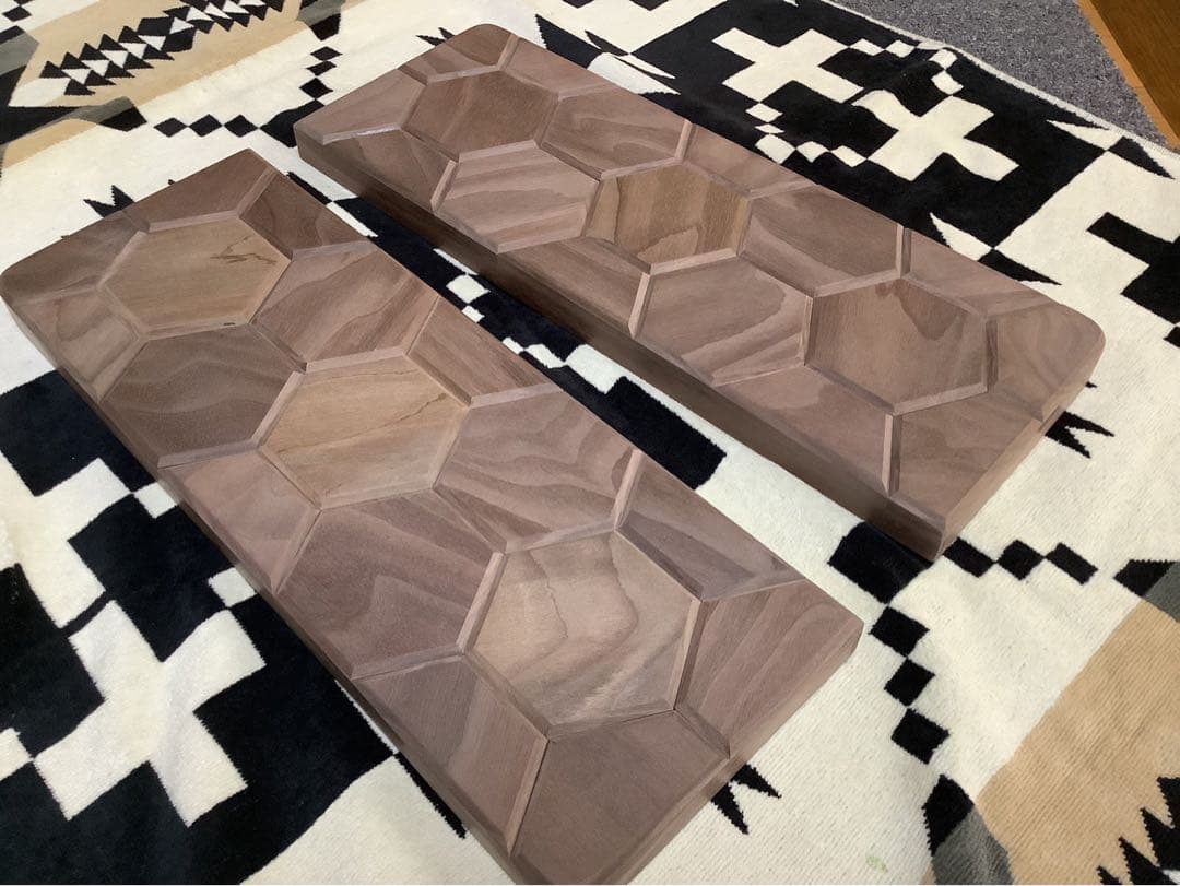 シェルフコンテナ25サイズ スライド開口天板三脚用テーブルヘキサゴン柄オーダー品