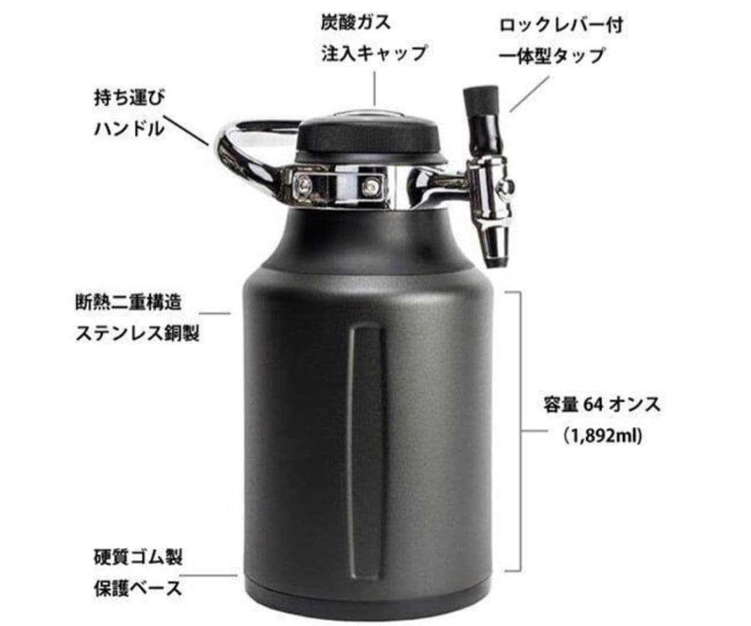 GrowlerWerks UKEG GO 64oz ビールサーバ
