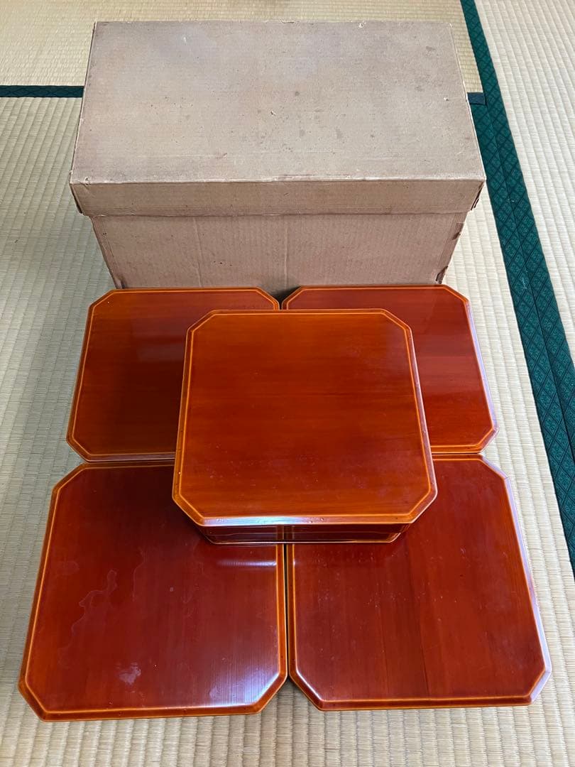 茶道具 漆器 大徳寺 重箱5個セット ①【USED】